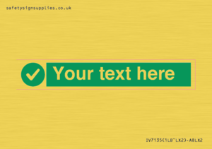 Custom green background, green circle with tick